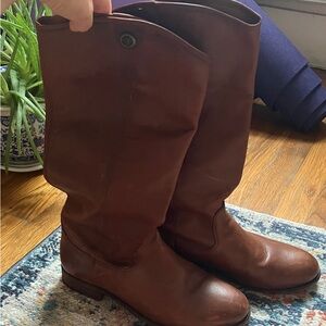 Frye Rich Brown Leather Heeled Boots